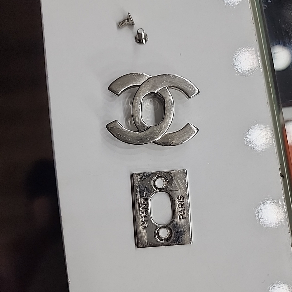 Authentic CHANEL Silver Logo Plate Authentic